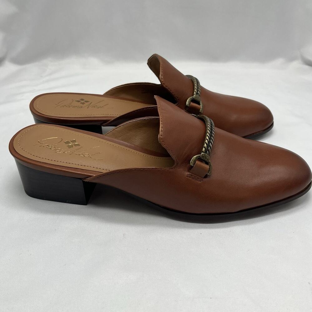 Patricia Nash Tilly Leather Mules New With Box Size 10 Chain horse bit detail - Picture 5 of 14